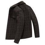 Veste homme en laine imprime slim col revers - aievis - cafe - manches longues - automne hiver Veste homme en laine imprime slim col revers - aievis - cafe - manches longues - automne hiver