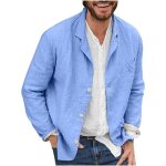 Veste homme en lin - vintage - bleu - dcontract et slim fit