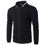 Veste homme manches longues pull uni zipp bomber blouson sweat - shirt sport - mobigarlan - noira2 - ...