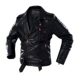 Veste homme - mobigarlan - parker en pu cuir - col revers - noir - xh513