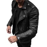 Veste homme - mobigarlan - parker en pu cuir - col revers - noir - xh513a