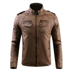 Veste hommes - mobigarlan - xh557 - pu cuir - marron