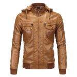Veste hommes pu cuir de grande taille à capuche plus de velours xh553 marron - mobigarlan - homme - adulte ... Veste hommes pu cuir de grande taille à capuche plus de velours xh553 marron - mobigarlan - homme - adulte ...