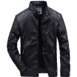 Veste homme pu cuir locomotive �paississant de plus fluff blouson mode casual col rabattu automne&hiver ...