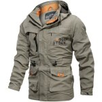 Veste homme de randonnée à capuche regular fit mulit poches blouson homme extérieur imperméable - kaki ... Veste homme de randonnée à capuche regular fit mulit poches blouson homme extérieur imperméable - kaki ...