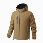 Veste homme de randonne impermable avec capuche - insfity - marron - sportswear - printemps / t