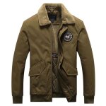 Veste hommes uni aviateur hiver et chaud de plus de velours en 100%coton slim fit grande v�tements masculin ...