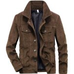 Veste homme velours ctel pour printemps et automne casual veste en coton couleur unie - caf