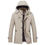 Veste homme - zewow - coupe slim - col capuche - kaki claire