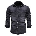 Veste hommeveste en jean homme motomanches longues blousons printemps �t� en coton homme col chemise ...