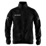 Veste impermable enfant - givova - basico - noir - 100% polyester - capuche amovible