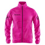 Veste impermable givova basico - fuxia - xl - coupe - vent - polyester - football