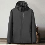Veste imperméable homme randonnée montagne - gris foncé - manches longues - respirant Veste imperméable homme randonnée montagne - gris foncé - manches longues - respirant