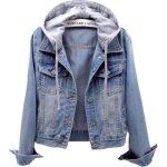 Veste en jean à capuche avec cordon de serrage avec poches pour femmes veste en denim décontractés veste ... Veste en jean à capuche avec cordon de serrage avec poches pour femmes veste en denim décontractés veste ...