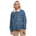Veste en jean  col sherpa oversize femme urban classics gt - bleu