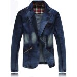 Veste en jean de costume homme veste  col tailleur costume en jean de casual homme veste de casual