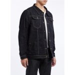 Veste en jean extensible de grande taille pour hommes augmentation de la graisse veste en jean noir