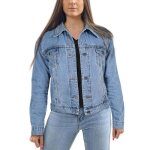 Veste en jean pour femmes - a2z - oversized urbain - manches longues - bleu clair
