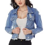 Veste en jean femme bouton jacket veste coat blouson bombers veste jean printemps automne veste courtebleu2 ...