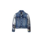 Veste en jean femme desigual bakersfield - bleu / argent - xs