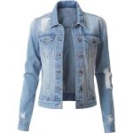 Veste en jeans femme - insfity - tegular - manches longue - mi saison - bleu clair