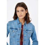 Veste en jean femme kaporal nista - coupe ajust�e - bleu