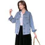 Veste en jean femme à manches longues pour printemps automne running - bleu - respirant Veste en jean femme à manches longues pour printemps automne running - bleu - respirant