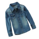 Veste jean garon enfant manches longues vtements mi saison enfant 4 - 14 ans - bleu clair