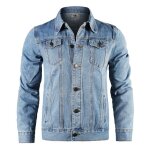Veste en jean homme bleu veste de moto vêtements slim fit Veste en jean homme bleu veste de moto vêtements slim fit