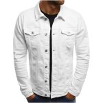 Veste en jean homme - blouson perfecto bomber - couleur blanc