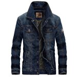Veste en jean homme toffe inusable couleur pure sports de plein air windproof chaud slim fit classique ...