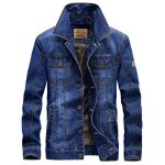 Veste en jean homme toffe inusable couleur pure sports de plein air windproof chaud slim fit classique ...