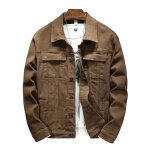 Veste en jean homme insfity coupe slim multi - poches col revers - cafe Veste en jean homme insfity coupe slim multi - poches col revers - cafe