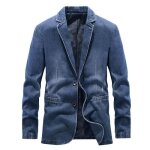 Veste en jean homme mi - saison manches longues casual veste col tailleur couleur unie pour printemps ...
