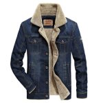Veste en jean pour homme mobigarlan - grande taille - bleu fonc - fbc170