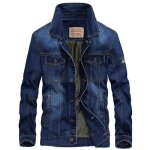 Veste en jean pour hommes - mobigarlan - xd470q - revers - fit grande vêtements masculin - bleu Veste en jean pour hommes - mobigarlan - xd470q - revers - fit grande vêtements masculin - bleu