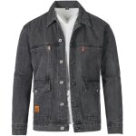 Veste en jeans homme multi poches regular fit casual veste denim couleur unie pour printemps et automne ...
