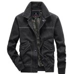 Veste en jeans homme printemps et auotmne multi - poches couleur unie confortable