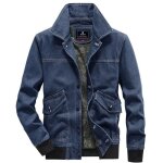 Veste en jeans homme printemps et auotmne multi - poches couleur unie confortable