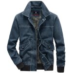 Veste en jeans homme printemps et auotmne multi - poches couleur unie confortable