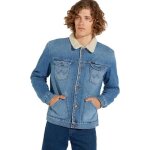 Veste en jean homme wrangler sherpa - bleu - coupe rgulire - dlavage classique