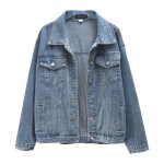 Veste en jean à manches longues et col rabattu pour femme - marque - modèle - coton - solide - regular ... Veste en jean à manches longues et col rabattu pour femme - marque - modèle - coton - solide - regular ...