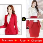 ?veste + jupe + chemise?costume femme coupe slim de marque style automne et hiver dinterview de travail ...