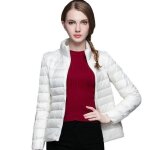 Veste légère matelassée pour femme - funmoon - automne - hiver - 90% duvet de canard - blanc Veste légère matelassée pour femme - funmoon - automne - hiver - 90% duvet de canard - blanc