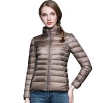 Veste lgre matelasse pour femme - funmoon - automne - hiver - gris - 90% duvet de canard