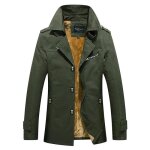 Veste longue en coton pour homme manteau v�tement dext�rieur � la mode vert