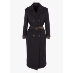 Veste longue femme - school rag - modle trench ceintur  double boutonnage - noir - taille unique