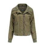 Veste matelassée femme hiver chaude veste zippee col montant couleur unie pour automne - hiver Veste matelassée femme hiver chaude veste zippee col montant couleur unie pour automne - hiver