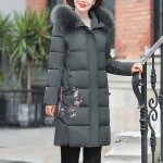Veste matelasse mi - longue pour femme grande taille hiver manteau en coton pour mre