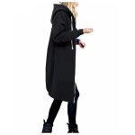 Veste mi - longue femme capuche manteau femme manches longues hoodie manteau chic et lgant blouson ...